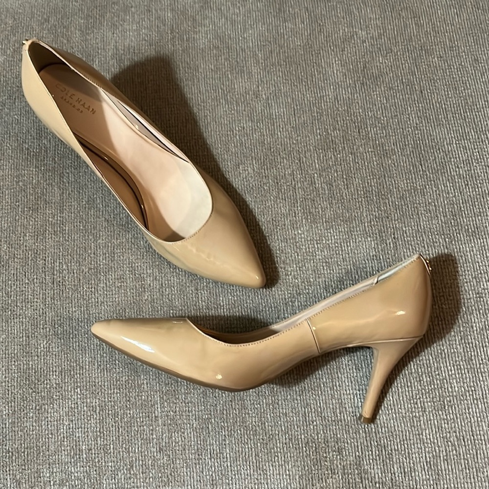 Cole Haan Grand.Os Nude Leather Heels